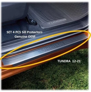 SET 4 PCS Sill Protectors Genuine OEM 2012-2021 Toyota Tundra Crew Max Door - Picture 1 of 4