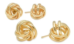 Orecchini nodo d'amore in oro 14 carati set 8 mm e 10 mm di Moricci - Foto 1 di 1