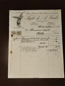 Fattura Biella Officine Costruzione Carri e Carrozzerie VIALE 1926 QX3748 - Picture 1 of 1