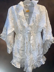 Free People S NWT X REVOLVE Dance All Night Romper Embroidered kimono sleeve 🧡 - Picture 1 of 17