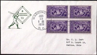 1939 EE. UU. #855 bloque FDC (mellone 35b) Farnam cachét, tono claro Foto 1 de 2