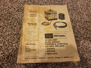 Sears Craftsman 35-230 AMP Dual Range Variable AC Arc Welder Owner's Manual - Imagen 1 de 9