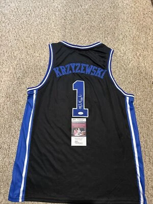 DUKE BLUE DEVILS- MIKE KRZYZEWSKI SIGNED AUTOGRAPH JERSEY JSA COA HOF COACH - Image 1 of 4