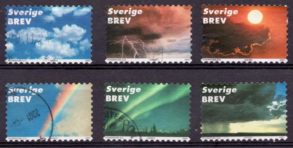 2001 Sweden Sc #2396a-f  - Weather Anomalies - Used postage stamp set Cv$7.50 - Image 1 of 1