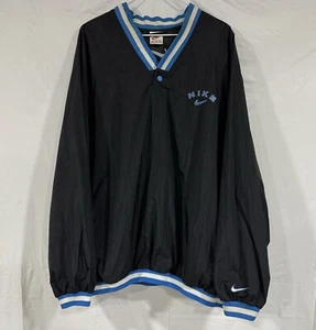 Nike Windbreaker Pullover V-Neck Snap Jacket Vintage Black Blue White Mens XXL - Picture 1 of 8