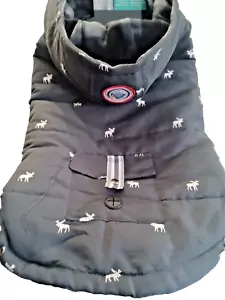 LuvGear COLD ALERT DOG PufferCoat Jacket Moose Gray Buffalo Plaid FleeceLined XL - Picture 1 of 5