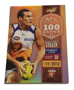 2013 AFL Champions Brisbane Lions Milestone 100 Gamer Cheynee Stiller MG9 - Picture 1 of 1