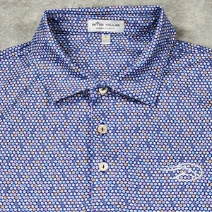 Peter Millar Summer Comfort Polo Shirt Mens Large Blue Billiards Pool Balls Golf - Picture 1 of 11