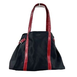 Calvin Klein black and red nylon tote bag purse casual business travel