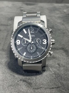 Fossil Chronograph Uhr Herren silberfarben Datum schwarzes Zifferblatt Armband großes Zifferblatt - Bild 1 von 9