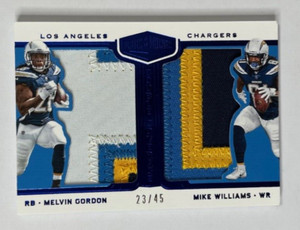 Mike Williams/Melvin Gordon 2018 Plates Patches Double Coverage Blue PATCH /45