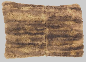 Tan Striped Channel Faux Fur Lumbar Pillow 18 x 12 - Picture 1 of 4