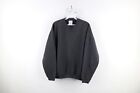 Vintage 90s Streetwear Womens Size Large Faded Blank Crewneck Sweatshirt Black