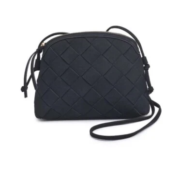 MODA LUXE Calista Tejido Gamuza Cuero Cúpula Pequeña Mujer Bandolera - Negro Foto 1 de 4