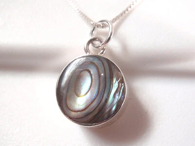 Colgante reversible de madreperla y abulón de plata de ley 925 Foto 1 de 4