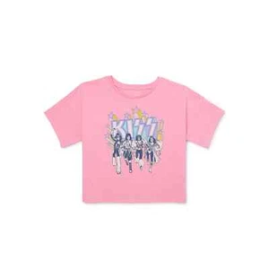 Wonder Nation Girls KISS Graphic Short Sleeve T-Shirt (Pink, X-Large, XL, 14-16) - Picture 1 of 3