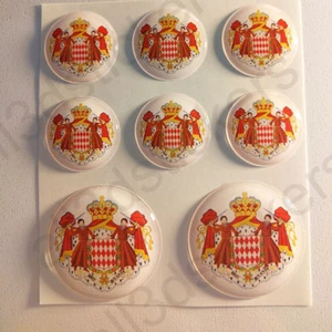 Adesivo Monaco Resinato 3D Adesivi Emblema Stemma Monaco Resinati TONDO Resine - Imagen 1 de 2
