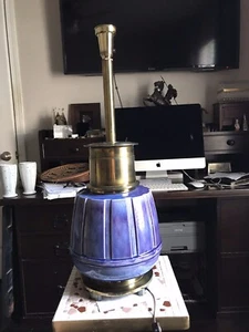 AUTHENTIC SUPER RARE STIFFEL TABLE LAMP CERAMIC/BRASS MID CENTURY MODERN WOW👍 - Picture 1 of 12