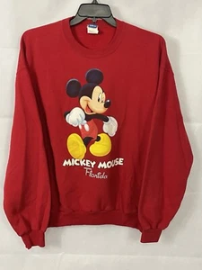 Vintage Disney Mickey Mouse Red Crewneck Sweatshirt Adult Size XL Florida - Picture 1 of 13