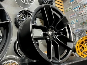 4 x 20 Inch 5x115 Dodge Challenger Style Black Half Matt Wheels: Fits For SRT392 - Picture 1 of 10
