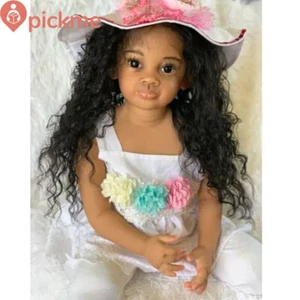 Bambola neonato 32 pollici bambina capelli radicati a mano già rifiniti regalo bambola - Foto 1 di 5