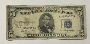 1953 - $5 Silver Certificate - Exact Note Imaged C05504303A - Picture 1 of 2