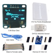 Starter Kits ESP8266 WEMOS Weather Station Kit IOT with OLED for Arduino