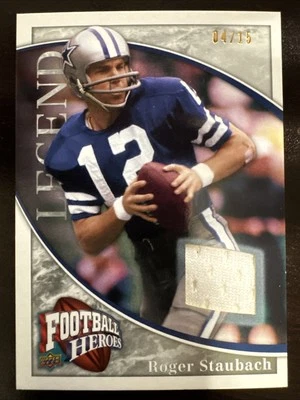 ROGER STAUBACH 2009 UPPER DECK HEROES /15 Patch #254 - Image 1 of 3