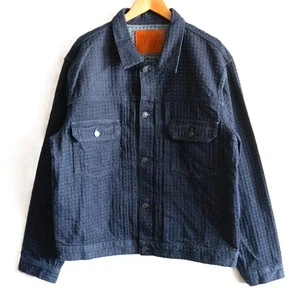 STUDIO D’ARTISAN Sashiko Denim Jacket Size 42 Made in Japan Indigo 100% Cotton - Picture 1 of 13