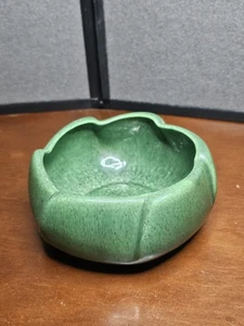 Cuenco/plantador esmaltado verde moteado vintage Covina Pottery California #141 - Imagen 1 de 5