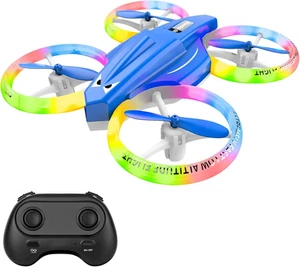 Drone, Mini Drone for Kid and Beginner with Led Light, Small Indoor Dark Blue - Picture 1 of 7