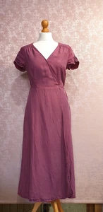 & Other Stories Gr. 10 blau / rot (burgund) Kurzarm Denim Wickelkleid - Bild 1 von 8