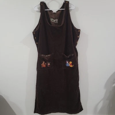 Vestido Jumper Disney Store Winnie The Pooh Veludo Tamanho XL Marrom Geral  - Imagem 1 de 4
