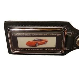 Reliance 500 Red Corvette Challenge Leather Key Ring Keychain Car Cool - Foto 1 di 4