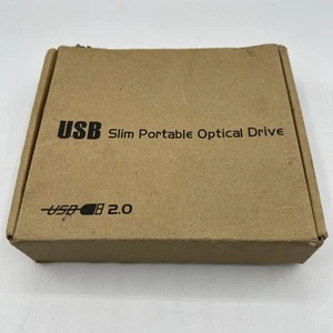USB 2.0 Slim Portable Optical Drive DVD-RW Laptop Desktop PC Black - Picture 1 of 8