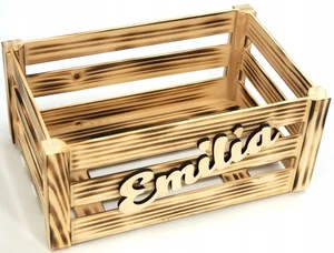 Caja de madera quemada con inscripción 28x18x12,5cm - Imagen 1 de 2