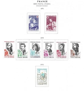 FRANCIA 1971-1972 COMO NUEVO COLECCIÓN SEMIPOSTAL LIGERAMENTE ARTICULADA EN PÁGINA - Imagen 1 de 1