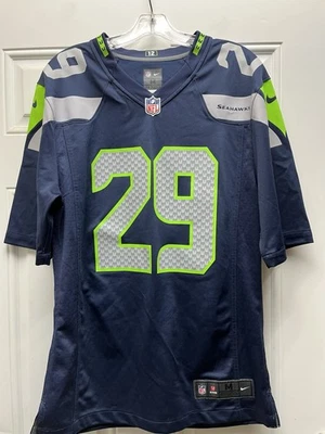 Camiseta deportiva Nike para hombre azul Seahawks #29 Earl Thomas III NFL sobre el campo talla M Foto 1 de 4