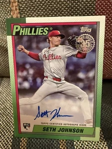 2025 Topps Update #90B2-SJ Seth Johnson 1990 Topps 35th Anniversary Auto Rookie - Picture 1 of 2