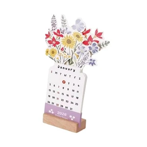 Bloomy Flowers Desk Calendar 2026 Flower Desk Calendar Ornaments - Picture 1 of 10