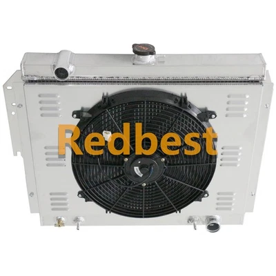 For 79-93 Dodge D150 D250 D350 W150 Ramcharger 5.9L 4 Row Radiator+Shroud 16"Fan - Image 1 of 4