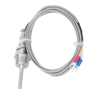 Temperature Sensor RTD Thermocouple Temperature Probe 1/2NPT 3Pin Connector♫ - Picture 1 of 10