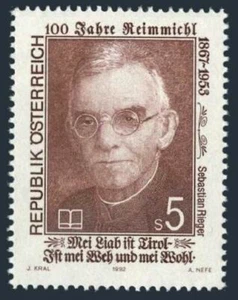 Austria 1573,MNH.Michel 2068. Sebastian Rieger,1867-1953,poet,1992. - Picture 1 of 1