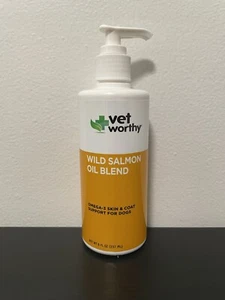 Vet Worthy Wild Alaskan Salmon Oil Blend For Dogs 8 Oz NEW Omega-3 Skin Coat - Picture 1 of 4