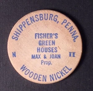 1976 SHIPPENSBURG PENNSYLVANIA FISCHERGEWÄCHSHÄUSER Holz Nickel - Bild 1 von 2
