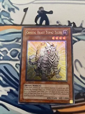 Yugioh Cystal Beast Topaz Tiger Ultimate Rare FOTB-EN004 1st Edition Near Mint - Image 1 of 2