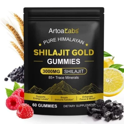 SHILAJIT GUMMIES SHILAJIT RESIN MANUKA HONEY Pure Himalayan Shilajit Gold Gummies 3000MG 60 Gummies HIGH FULVIC ACID