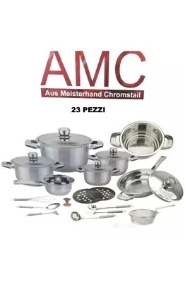 BATTERIA DI PENTOLE 23 PEZZI A. M. C. PROFESSIONAL SUPER OFFERTA AMC BATTERIA - Immagine 1 di 4