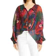 Farm Rio Bird Flowers Pleated Long Sleeve