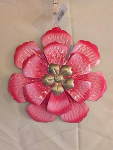 Pink Metal Flower Wall Art - 3D Hanging Garden & Home Decor - Picture 1 of 1